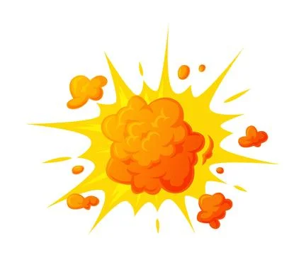 Bomb Explosion Bright Orange Cloud Vector Illustration Stock Illustration