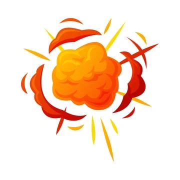 Bomb Explosion Bright Orange Cloud Vector Illustration Stock Illustration