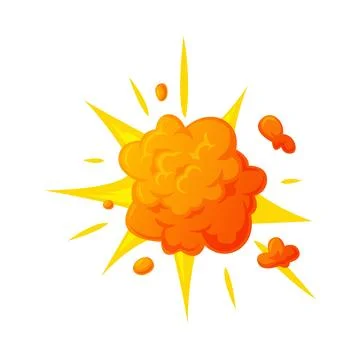 Bomb Explosion Bright Orange Cloud Vector Illustration Stock Illustration