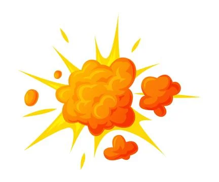 Bomb Explosion Bright Orange Cloud Vector Illustration Stock Illustration