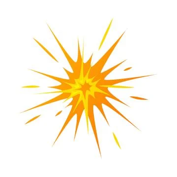 Bomb Explosion Bright Orange Spark Vector Illustration Stock Illustration