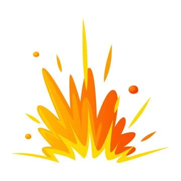 Bomb Explosion Bright Orange Spark Vector Illustration Stock Illustration