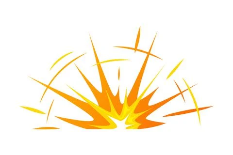 Bomb Explosion Bright Orange Spark Vector Illustration Stock Illustration