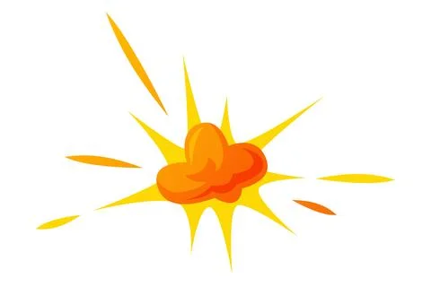Bomb Explosion Bright Orange Spark Vector Illustration Stock Illustration