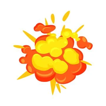Bomb explosion bubble boom with flame, fire trails and explosive energy Stock Illustration