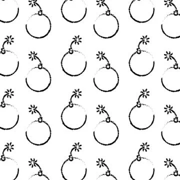 Bomb explosion danger comic pattern background 库存插图