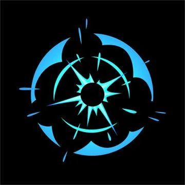 Bomb explosion, detonated boom flash cartoon game bang effect, vector blue smog Illustrazione stock