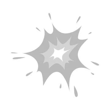 Bomb explosion, detonated boom flash cartoon game bang effect, vector monochrome 스톡 일러스트