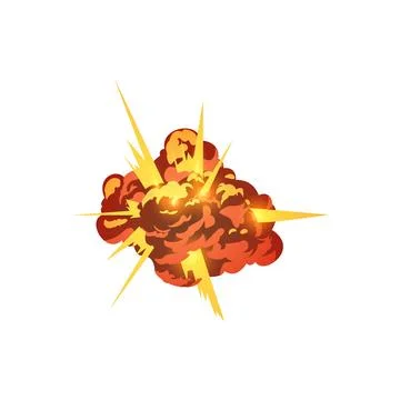 Bomb explosion, detonated boom game effect, vector burn fire ball blast with 스톡 일러스트