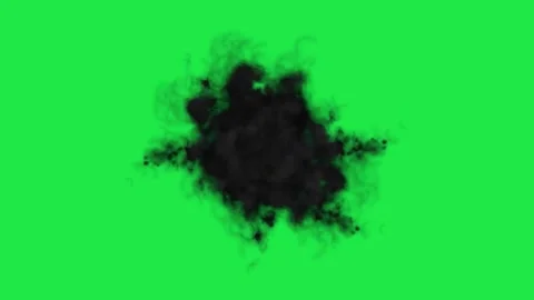 Bomb Explosion Effect With Smoke Animation Green Screen Stock Footage 303387405