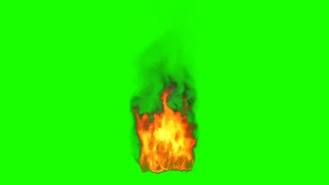 Bomb Explosion with Fire and Smoke Effect on Green Screen Stockbeeldmateriaal 274454924