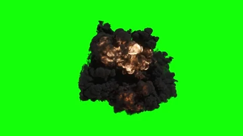 Bomb Explosion. Fire and Smoke Blast. Stock Footage 303278979
