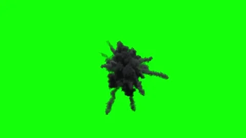 Bomb Explosion. Fire and Smoke Blast. Stockbeeldmateriaal 303278998