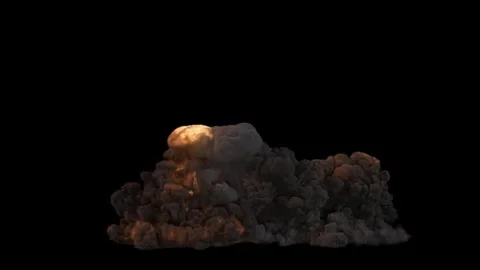 Bomb Explosion. Fire and Smoke Blast. Stock Footage 303279041