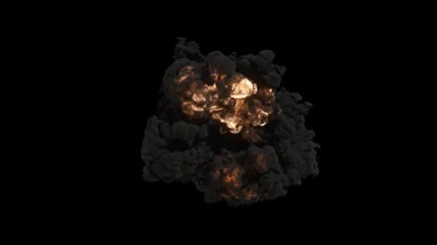 Bomb Explosion. Fire and Smoke Blast. Vidéo 303279059