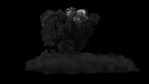 Bomb Explosion. Fire and Smoke Blast. Stock Footage 303279062