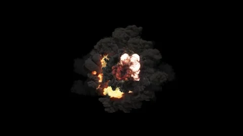 Bomb Explosion. Fire and Smoke Blast. Stockbeeldmateriaal 303279074
