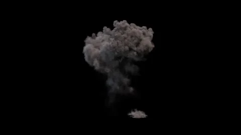 Bomb Explosion. Fire and Smoke Blast. Stock-Footage 303279076