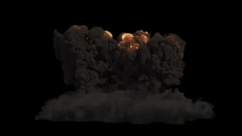 Bomb Explosion. Fire and Smoke Blast. Stock Footage 303279098