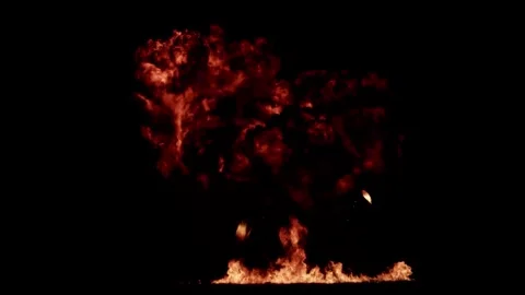 Bomb Explosion. Fire and Smoke Blast. 動画素材 303279114