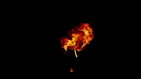 Bomb Explosion. Fire and Smoke Blast. Stock Footage 303279147