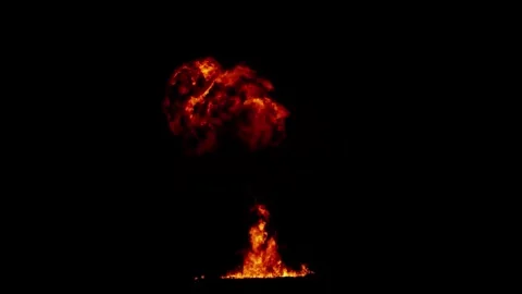 Bomb Explosion. Fire and Smoke Blast. Stock Footage 303279173