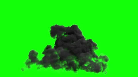 Bomb Explosion on Green screen with black and white Matte. 3D illustration Stock Footage 157415968