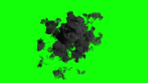 Bomb Explosion on Green screen with black and white Matte. 3D illustration Stock Footage 157415990