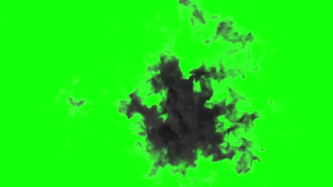 Bomb Explosion on Green screen with black and white Matte. 3D illustration Stock Footage 158169309