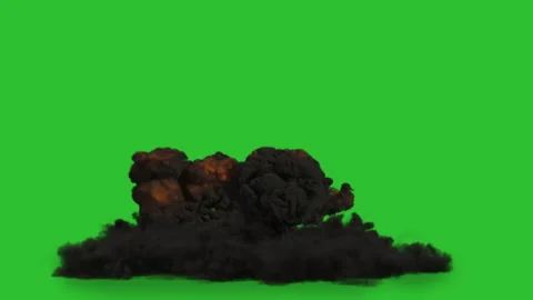 Bomb Explosion on green screen Stock Footage 268056036