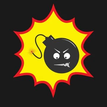 Bomb explosion. Vector illustration of exploding fireworks Stock Illustration