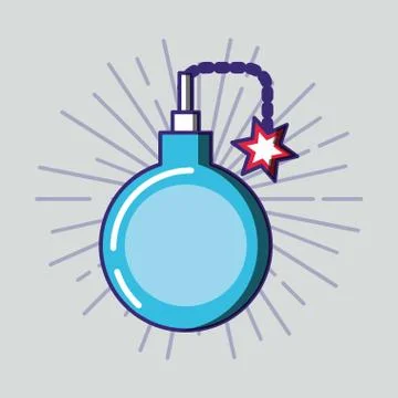 Bomb explosive isolated icon vector ilustration Illustrazione stock