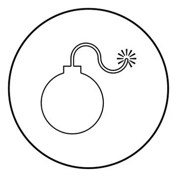 Bomb explosive military Anicent time bomb Weapon with fire spark concept adve Stock Illustration