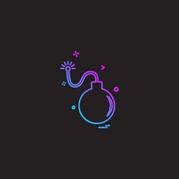 Bomb explosive war weapon icon vector design Stock Illustration