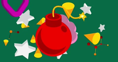 Bomb geometric background animation Stock Footage 310319169