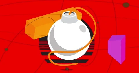 Bomb geometric background Video stock 310319168