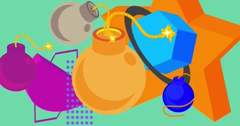 Bomb geometric background video Video stock 310319172