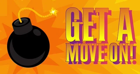 Bomb with Get a move on! text animation Stock Footage 282799261