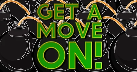 Bomb with Get a move on! text Stock Footage 282799633