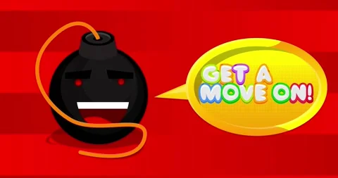 Bomb with Get a move on! text video Stock Footage 282799279