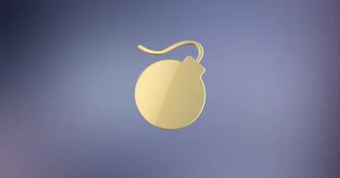 Bomb Gold 3d Icon Stock Footage 68083131