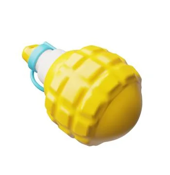 Bomb, grenade 3D cartoon plastic style vector icon, TNT explosive with detonator Stock Illustration