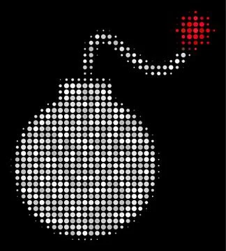 Bomb Halftone Icon Illustrazione stock
