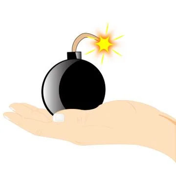 Bomb in hand Stock Illustration