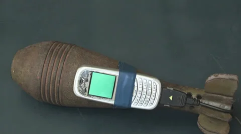 Bomb in the hands of terrorists, the potential danger. Video stock 23940149