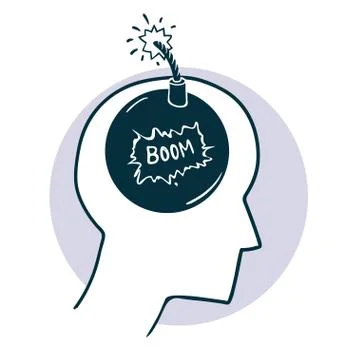 Bomb in the head Stock Illustration