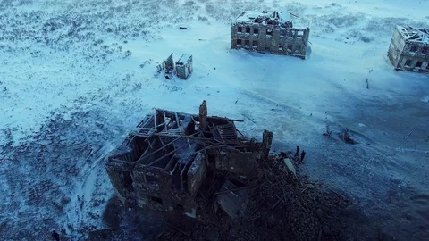 The bomb hit the corner of the building Stock Footage 126824072