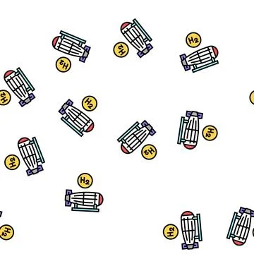 Bomb hydrogen vector seamless pattern Illustrazione stock