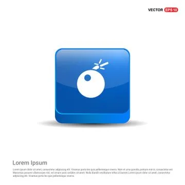 BOMB icon - 3d Blue Button 스톡 일러스트