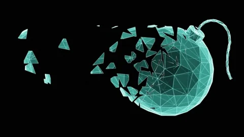 Bomb icon on black background. Stock Footage 237448383